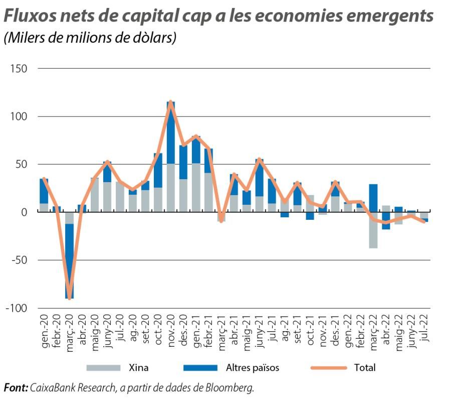 Fluxos nets de capital cap a les economies emergents