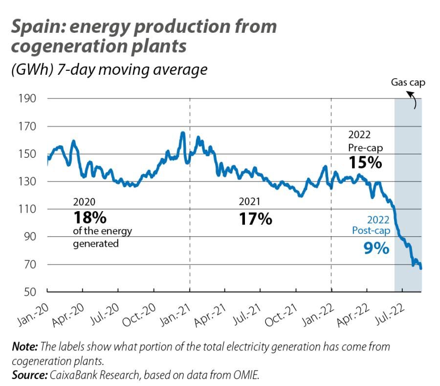 Spain: energy production from cogeneration plants