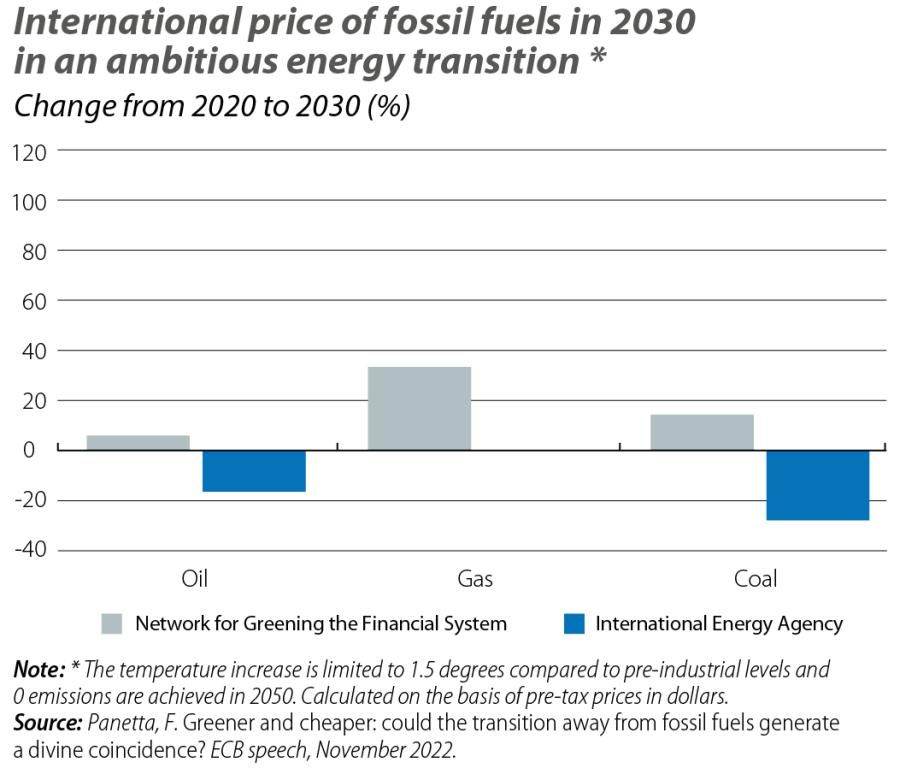 International price of fossil fuels in 2030 in an ambitious energy transition