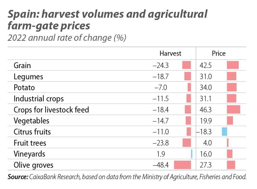 Spain: harvest volumes and agricultural farm-gate prices