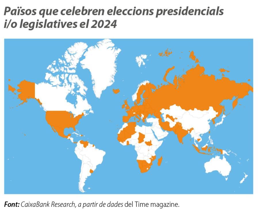 Països que celebren eleccions presidencials i/o legislatives el 2024