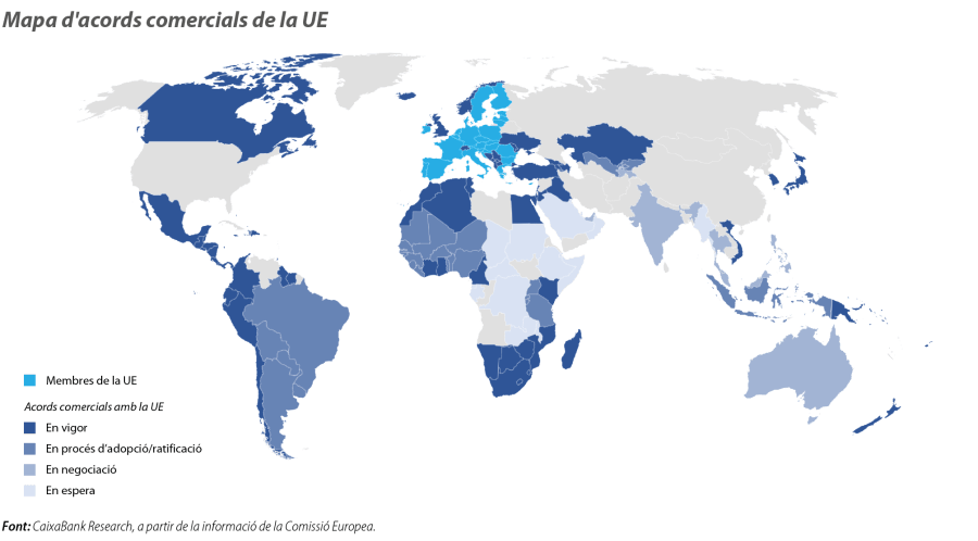 Mapa d'acords comercials de la UE