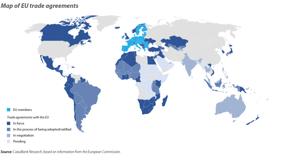 Map of EU trade agreements