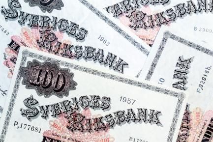 Billetes antiguos de 100 coronas suecas