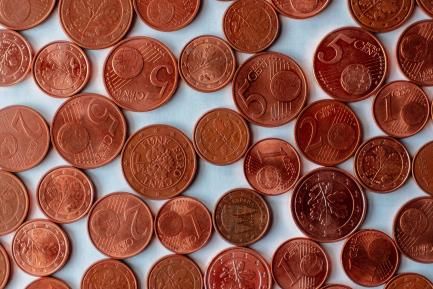Monedas de  1, 2 y 5 céntimos de euro